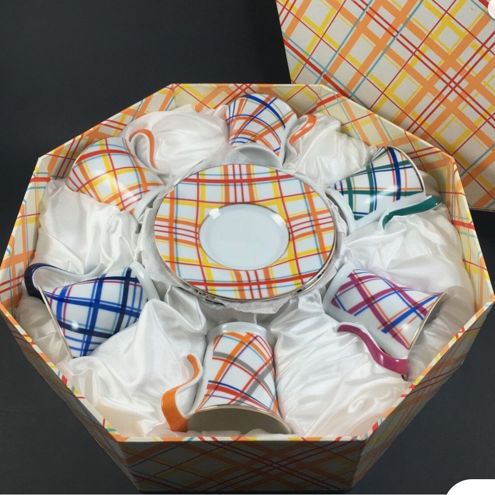 Plaid Multicolor Tea Set